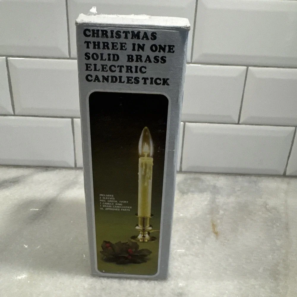 Vintage Brass Electric Candle 3 In 1 Color Change Candle/Window Light
